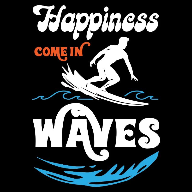 Le bonheur vient dans le surf des vagues
