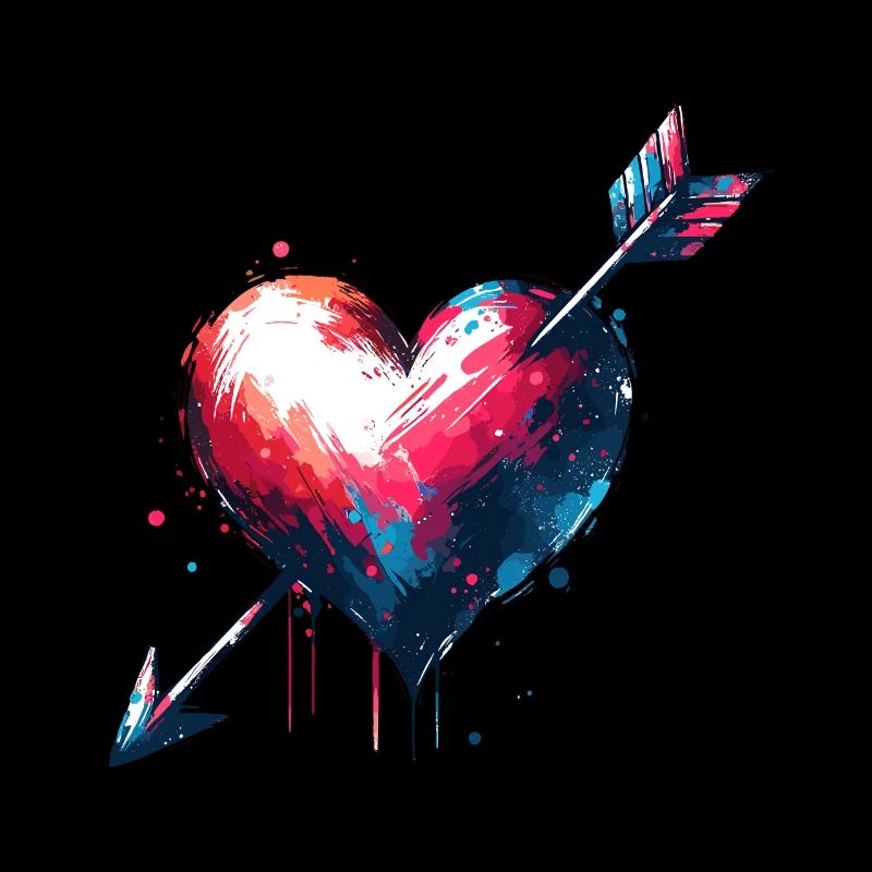Art du cœur avec flèche avec amour