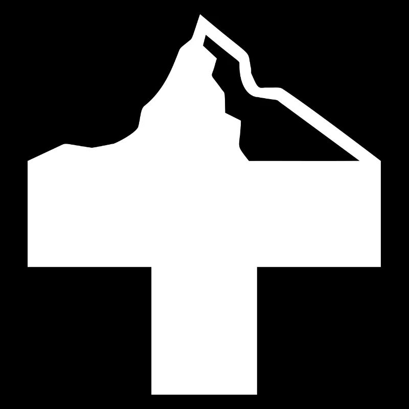 Swiss cross with mountain