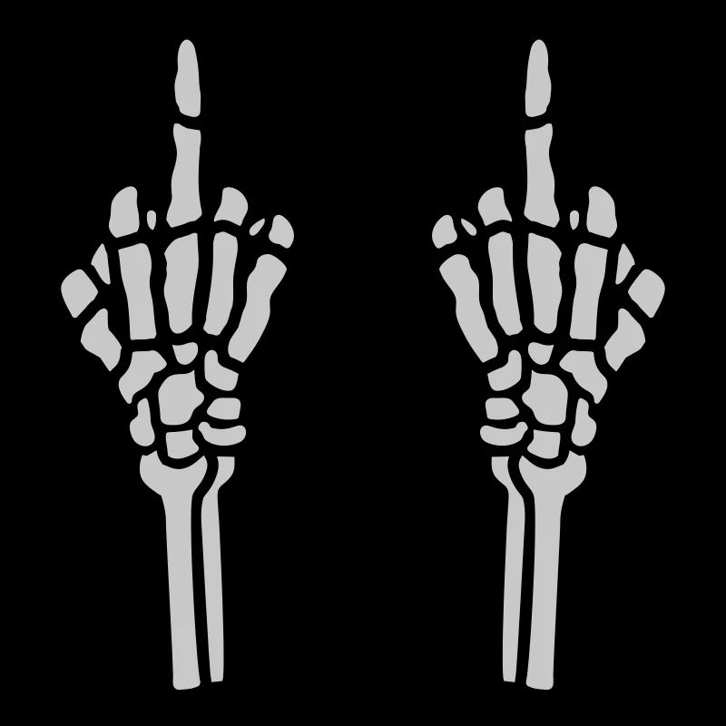 2 hands middle finger bone