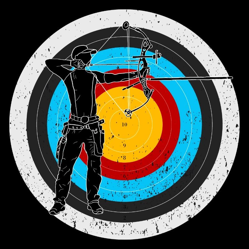 Archer in front of target