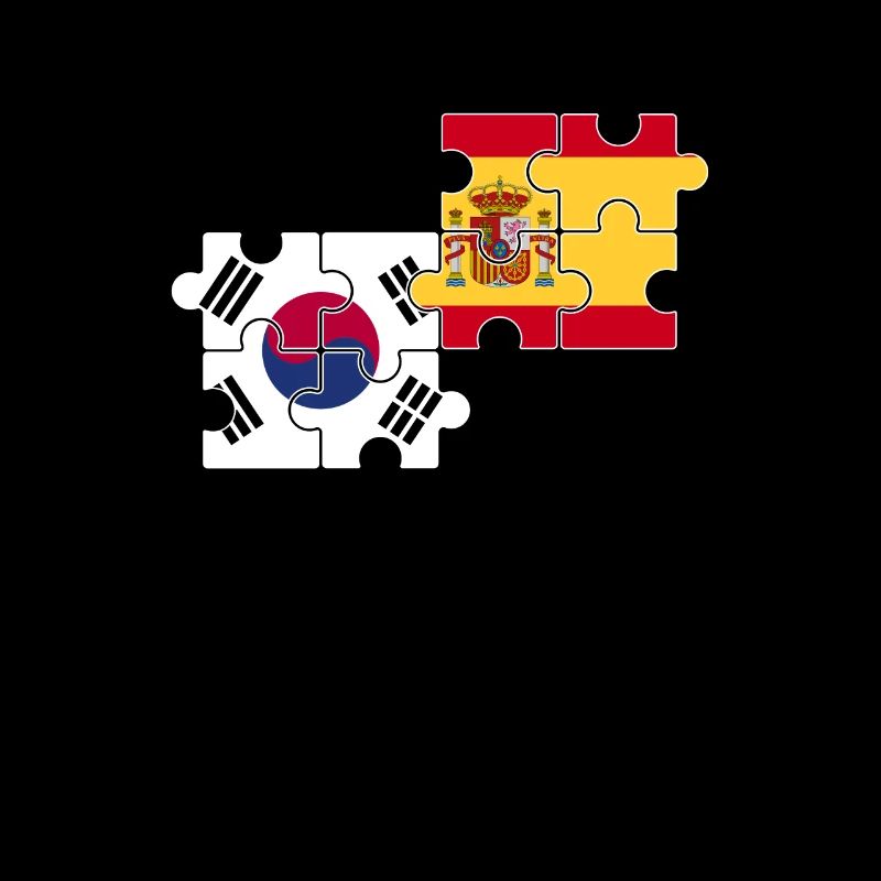 Corée du Sud, Espagne, drapeau, Espagnols, Sud-Coréens