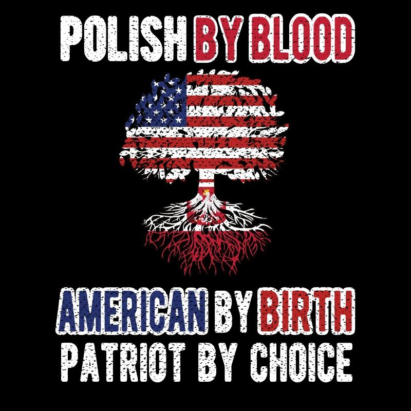 Half Pole Half American USA Poland Flag