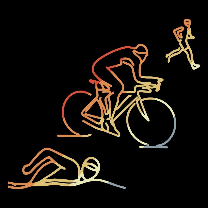 Triathlon dans un style rétro