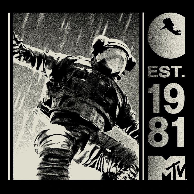 MTV Astronaut Est. 1981 Cool Impression Du Dos