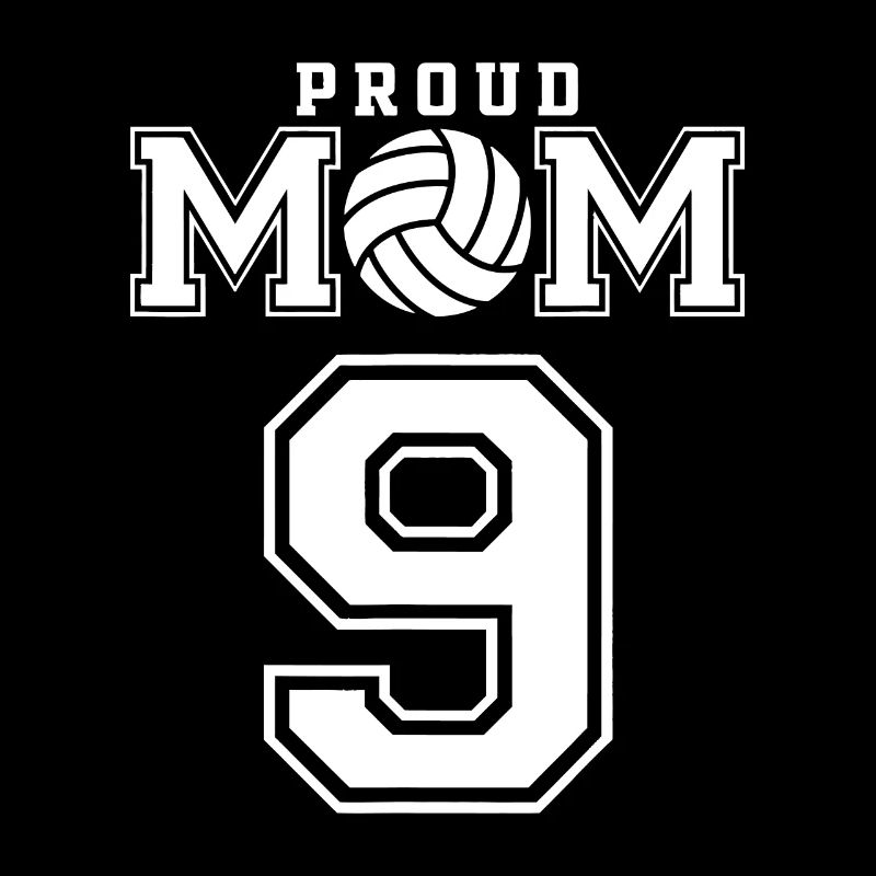 Benutzerdefinierte stolze Volleyball-Mutter Nummer 9 personalisiert