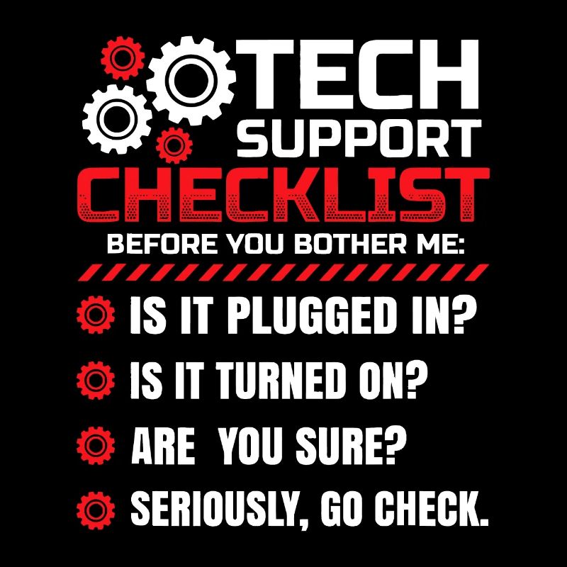 Funny Tech Support Checklist Helpdesk