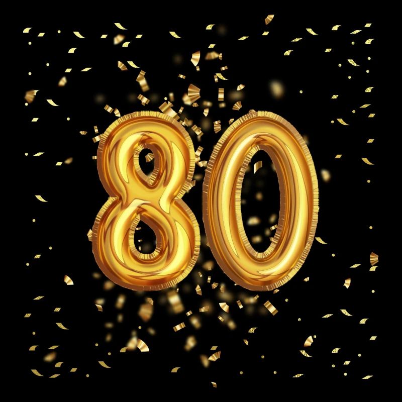 80 Jähriges Luftballon Design