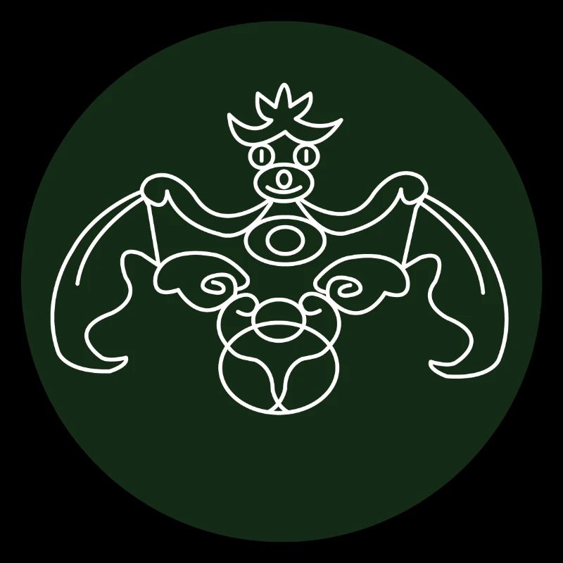 Chauve-souris dans le cercle vert