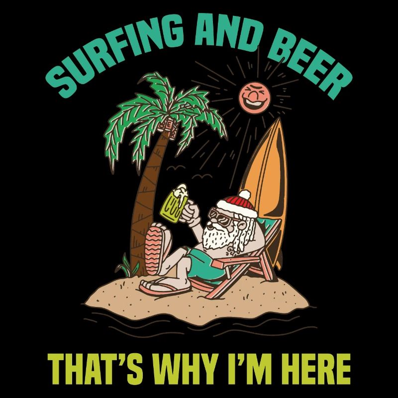Surf et bière Noël Surfeurs