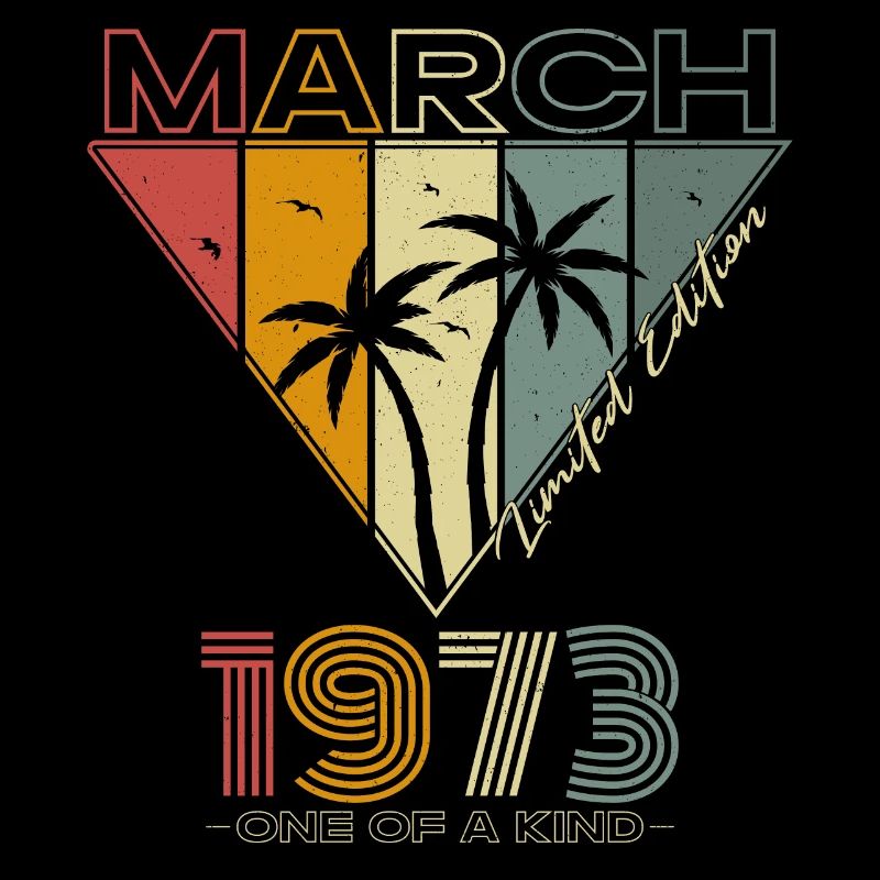 Mars 1973 Vintage Retro Anniversaire