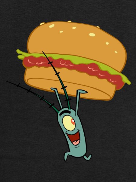 Spongebob Squarepants Plankton Holding Hamburger
