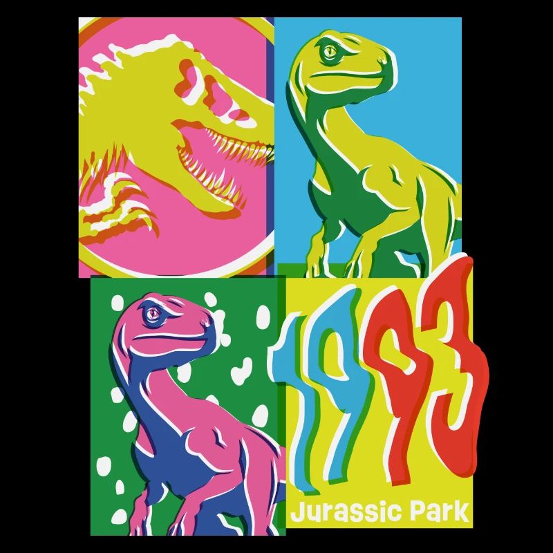 Jurassic Park 1993 Velociraptor Multicolore