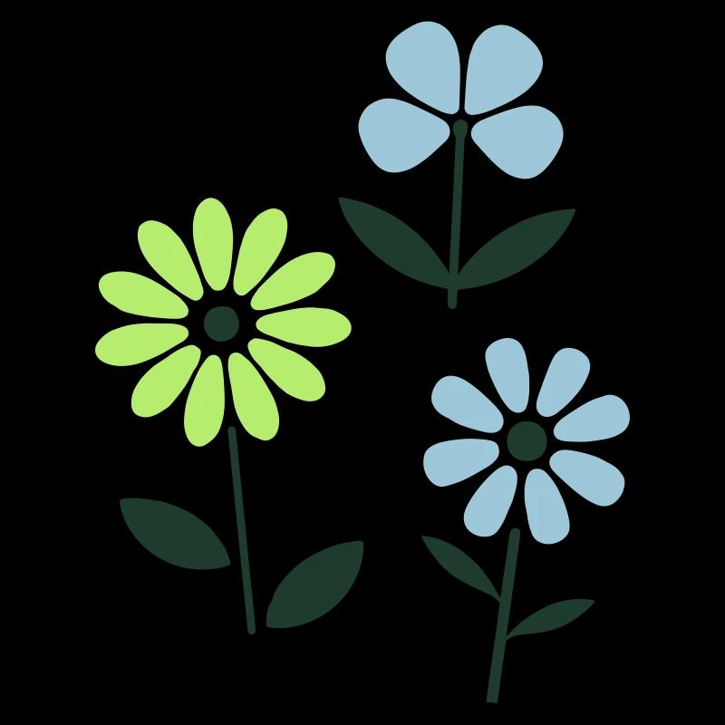 Fleurs colorées dans un style graphique