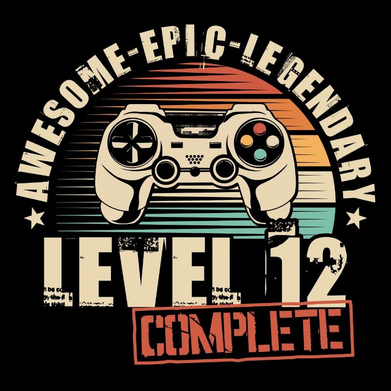 12e anniversaire Gamer 12 ans Niveau 12 Complet