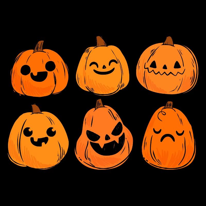 Jack O Lantern Pumpkin Face Retro Halloween