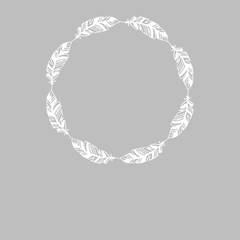 Outline Circle Frame Feather Feather Design
