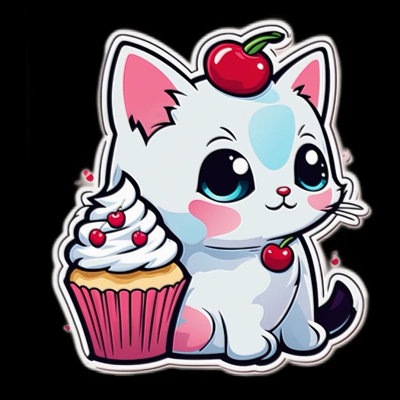 Chat mignon en costume de cupcake