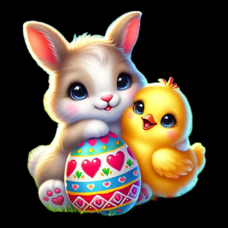 Oeuf de poussin de lapin de Pâques