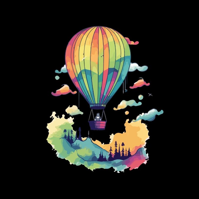 Multicolored hot air balloon