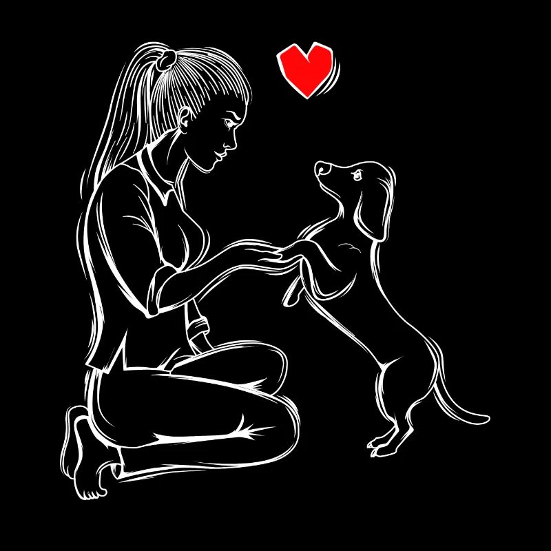 Chiens teckels Amour Teckel Teckel Maîtresse