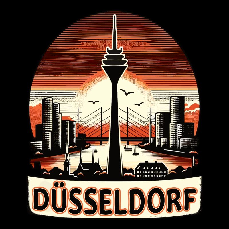 Dusseldorf Skyline Heart Love Home