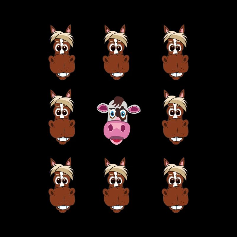 Sei anders Pferd und Kuh Vielfalt