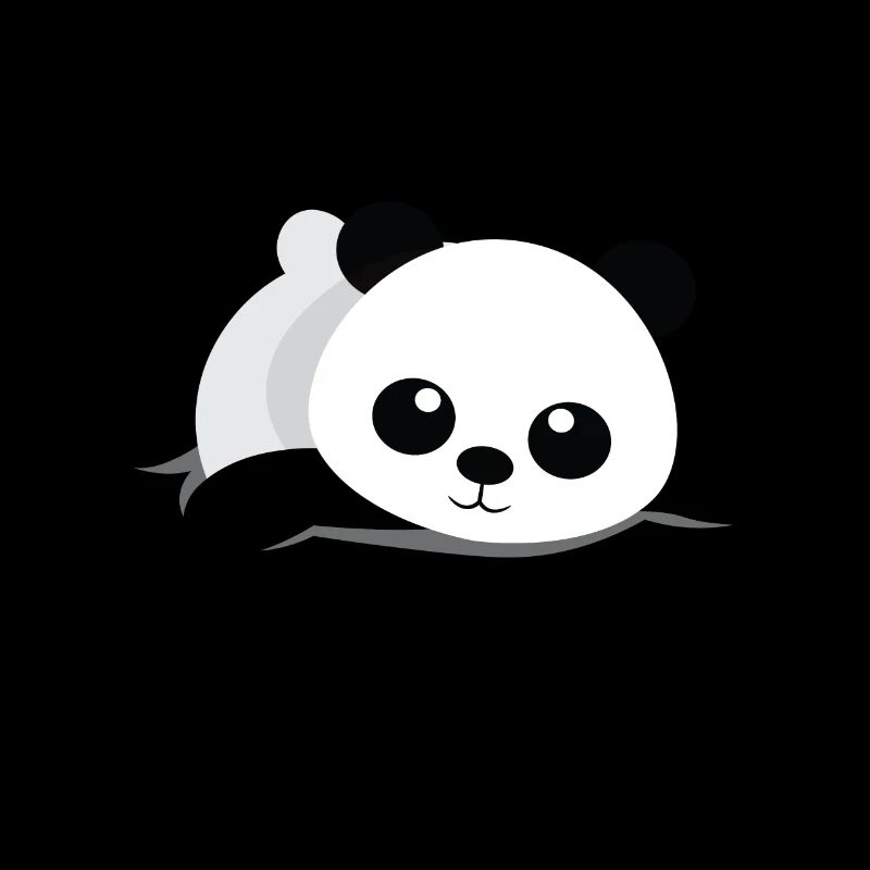 Lying panda cartoon
