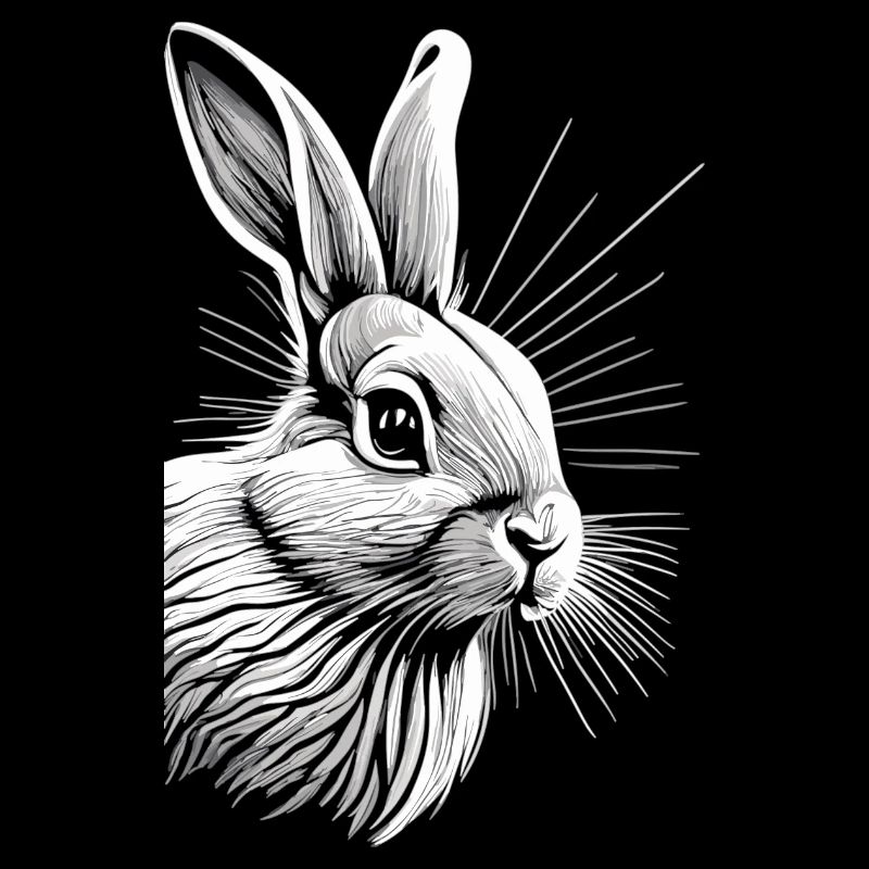 Gentle hops: The rabbit in delicate white