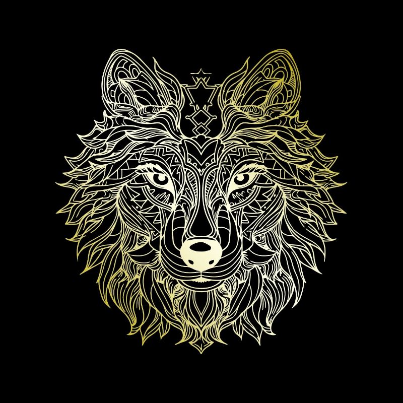 Wolf Mandala gold