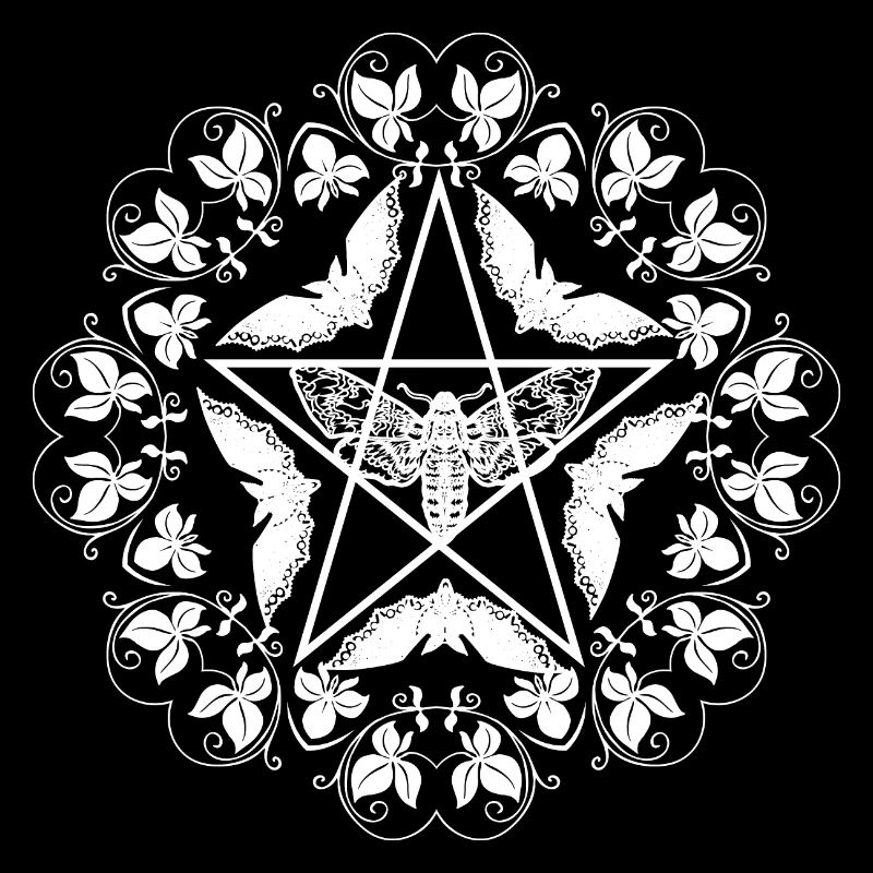 Gothic,Moth,Pentagon,Flowers,Ornaments,Bat