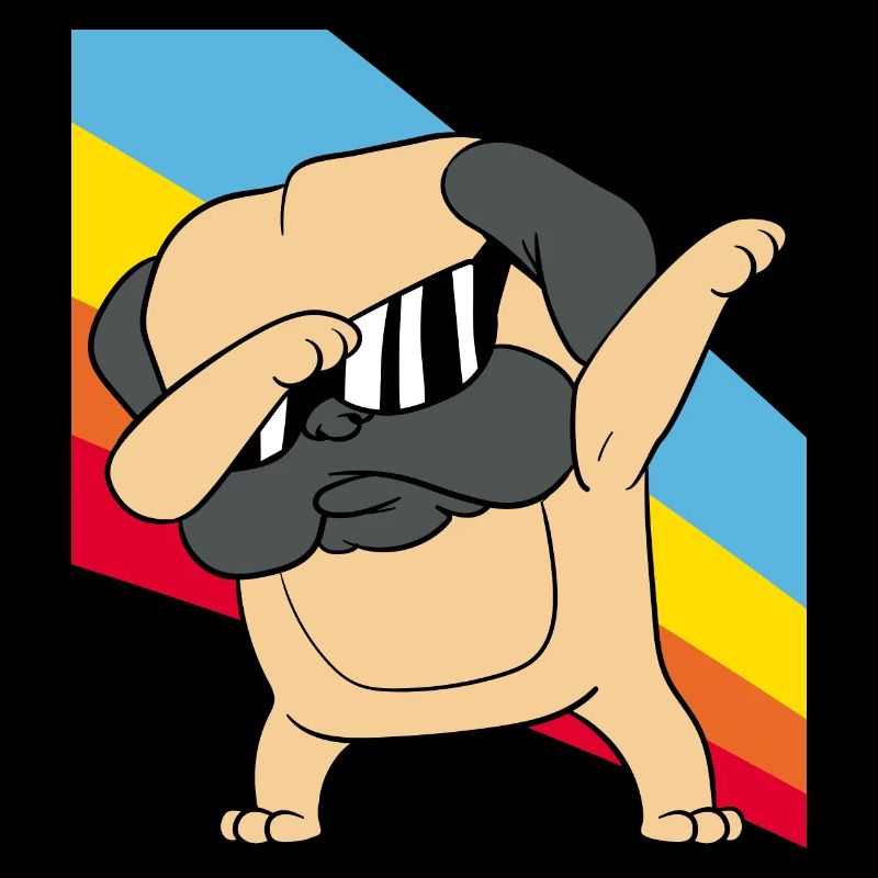 Retro Vintage Style Pop Art Dabbing Dab Pug Dog