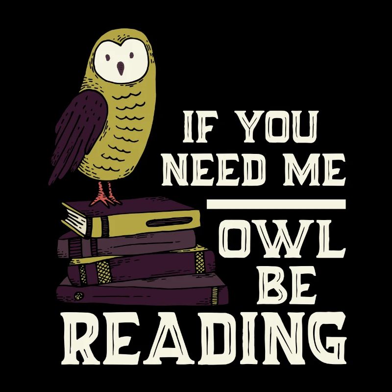 Eule Lesen Bücher Lustiger Spruch