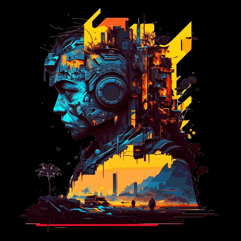 Cyborg of the future for absolute nerds and geeks