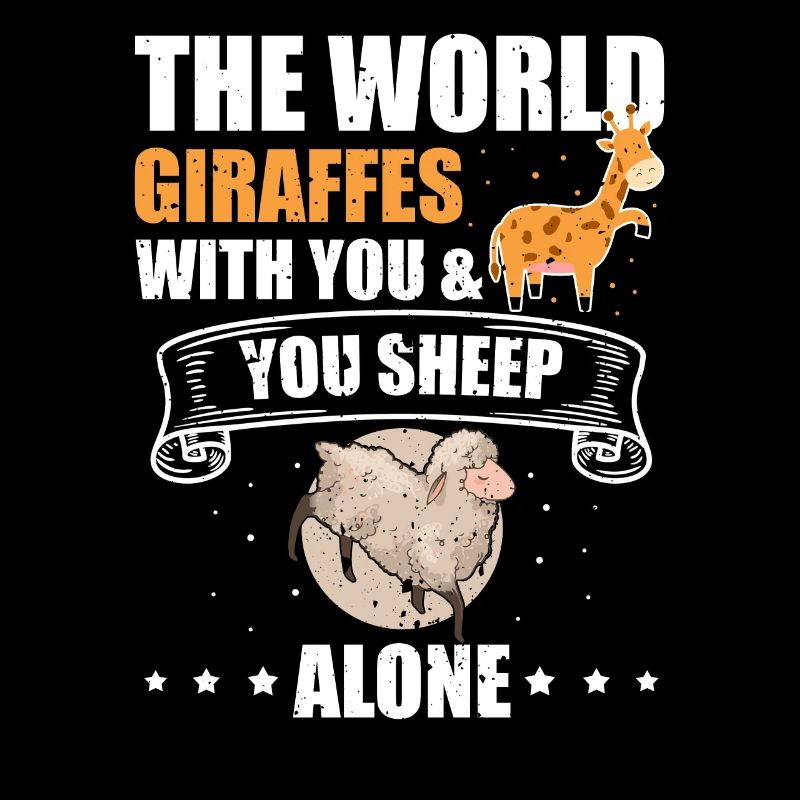 Girafes du monde avec vous moutons seuls