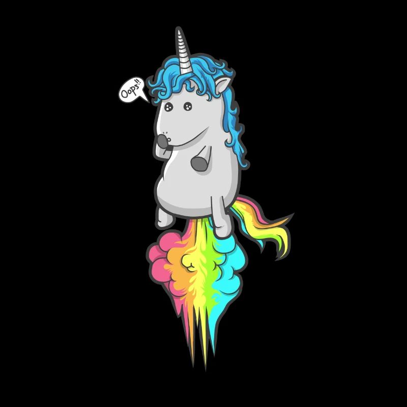 Einhorn Regenbogen Pups Wolke Mädchen T-Shirt Oops