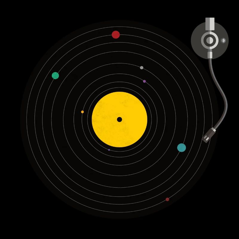 Disque vinyle planète système solaire shirt