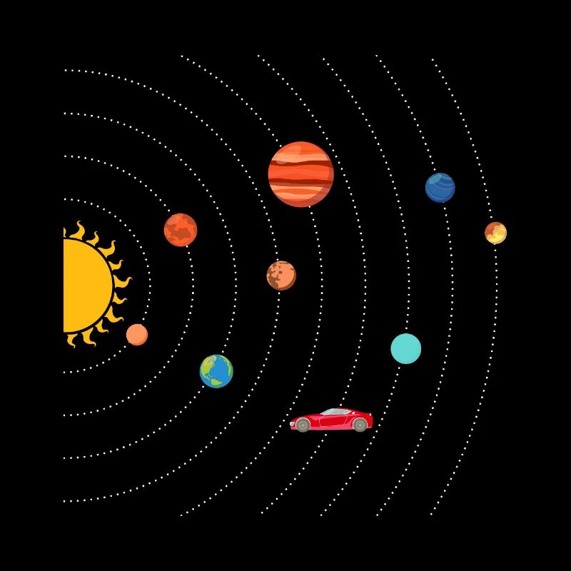 Tesla in Space Solar System SpaceX