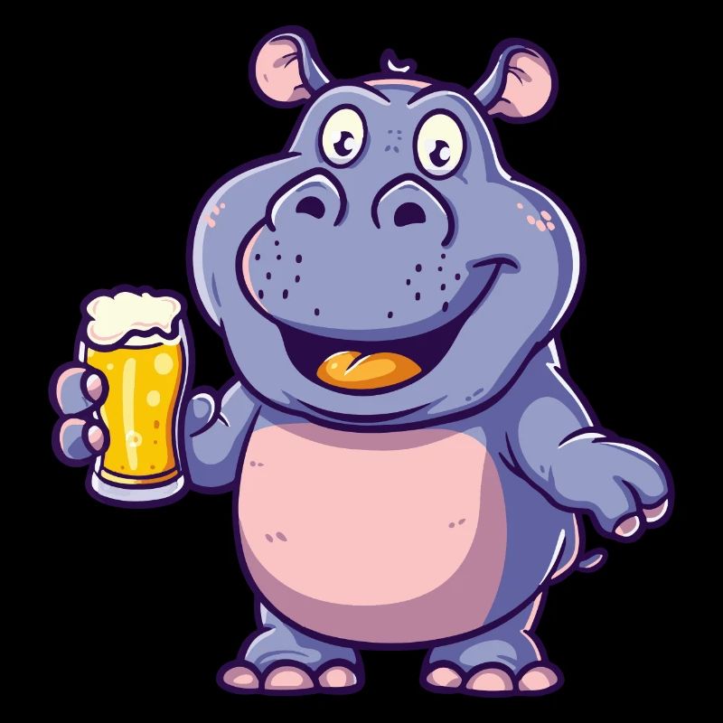 Nilpferd Bier Comic Party