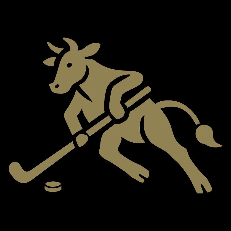Kuh Bulle Eishockeyspieler Silhouette