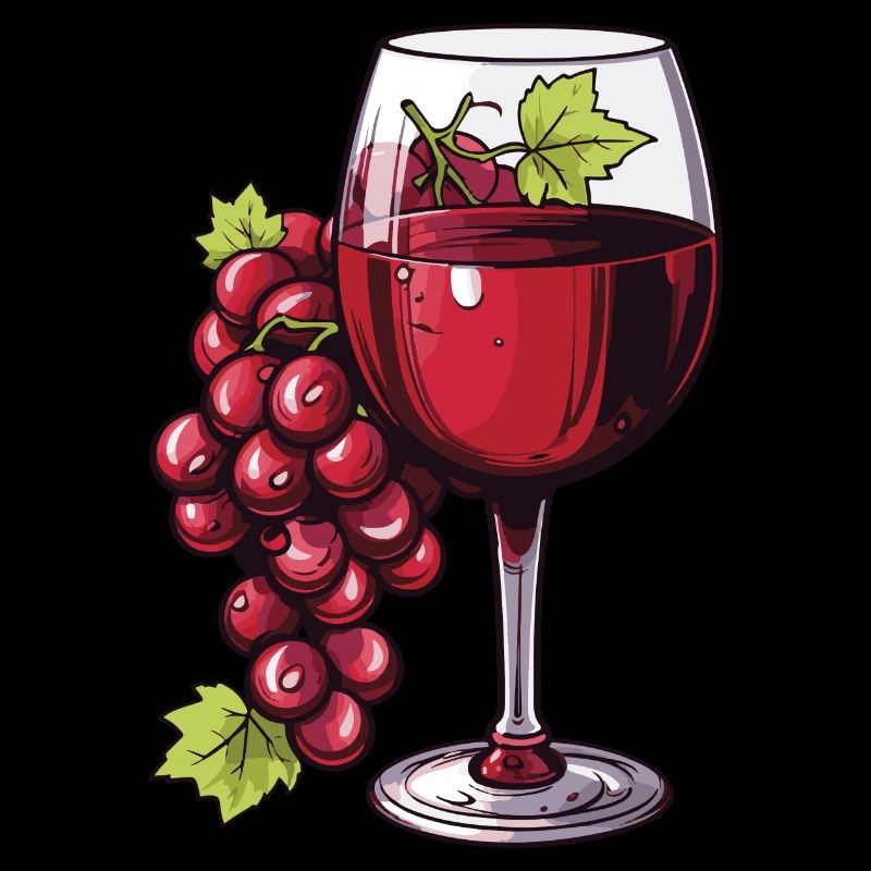 Verre à vin Raisins Vin