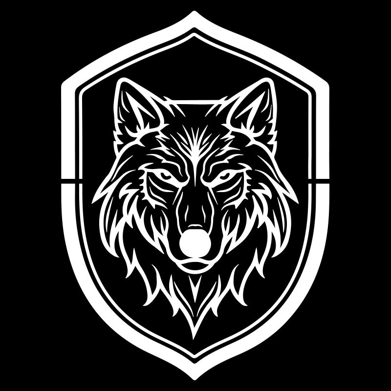 Symbole de loup tête bouclier Wilderness