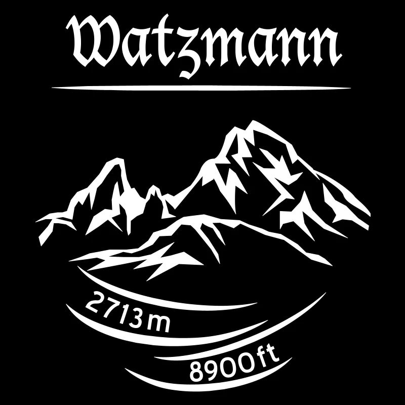 The mountain Watzmann, height 2713 m determined - white