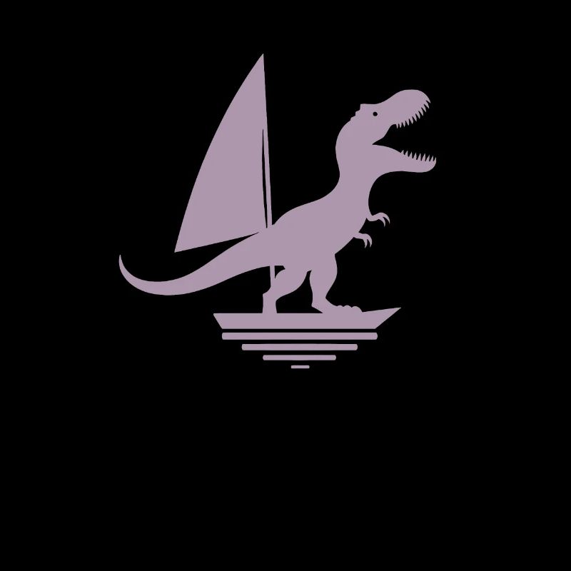 Dinosaurier T-Rex Segelboot Silhouette minimalisti