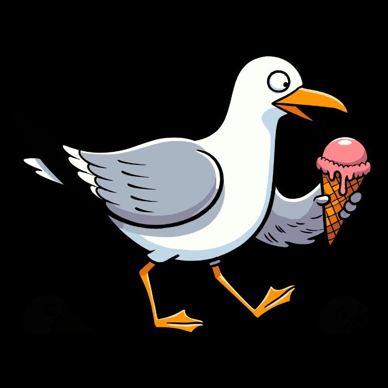 Nordsee Möwe Eis Eiscreme Waffel Feier Geburtstag