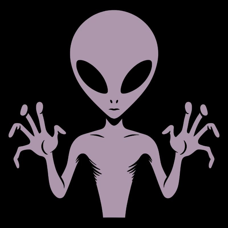 Silhouette de corps extraterrestre extraterrestre avec des mains