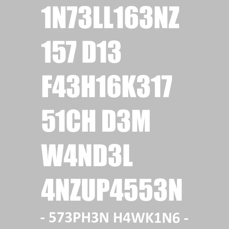 Intelligence 1337 LEET [blanc]