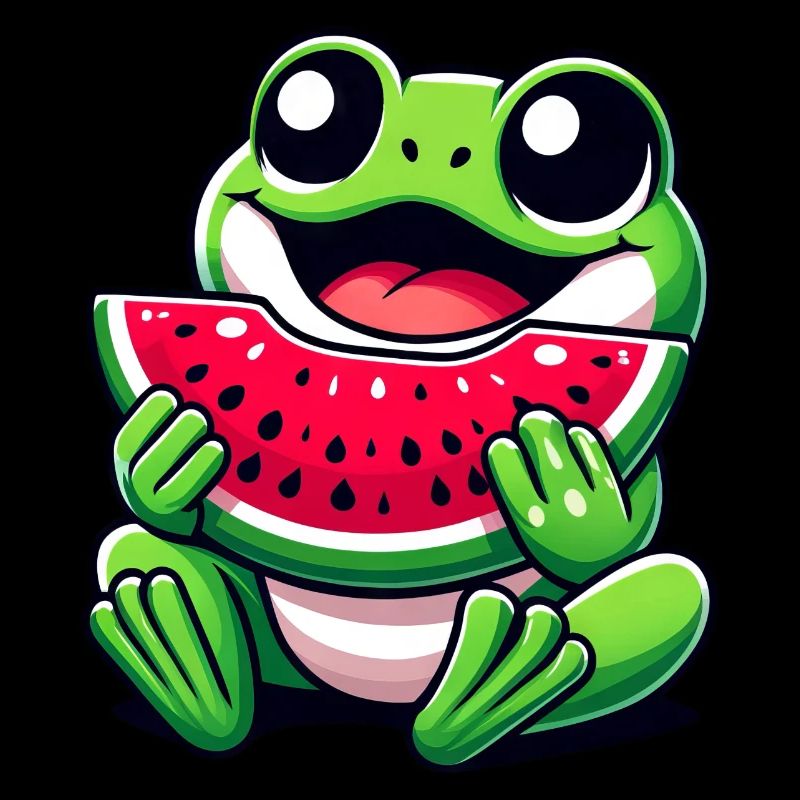 Frog Watermelon Fruity Funny