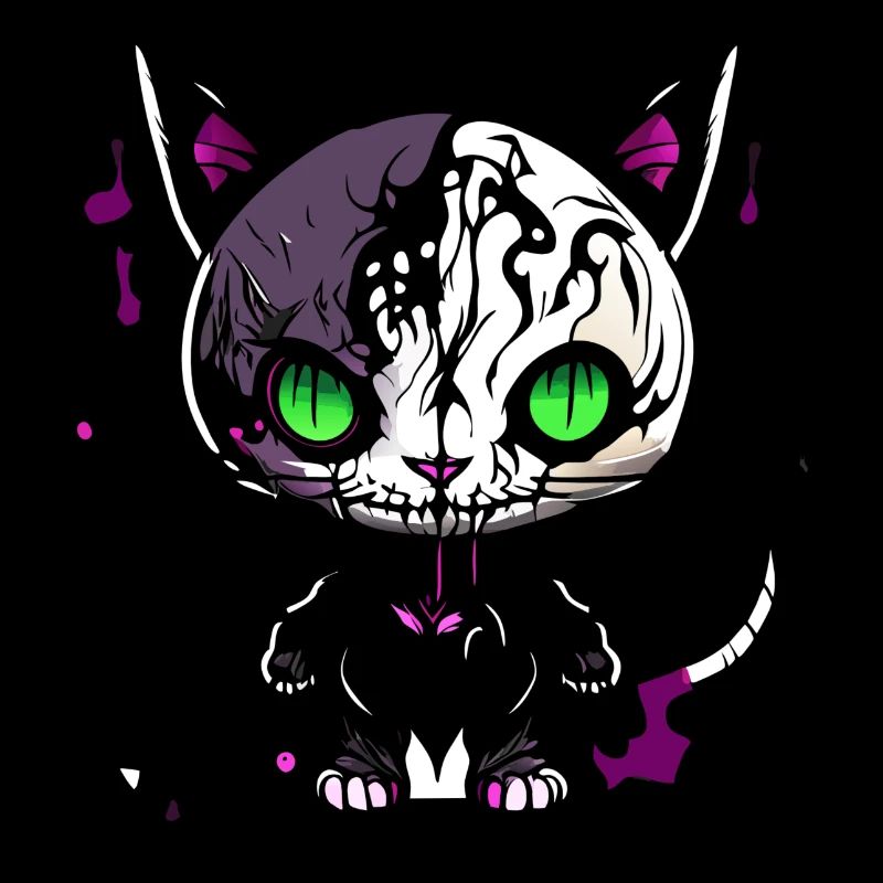 Chat Zombie Yeux Verts