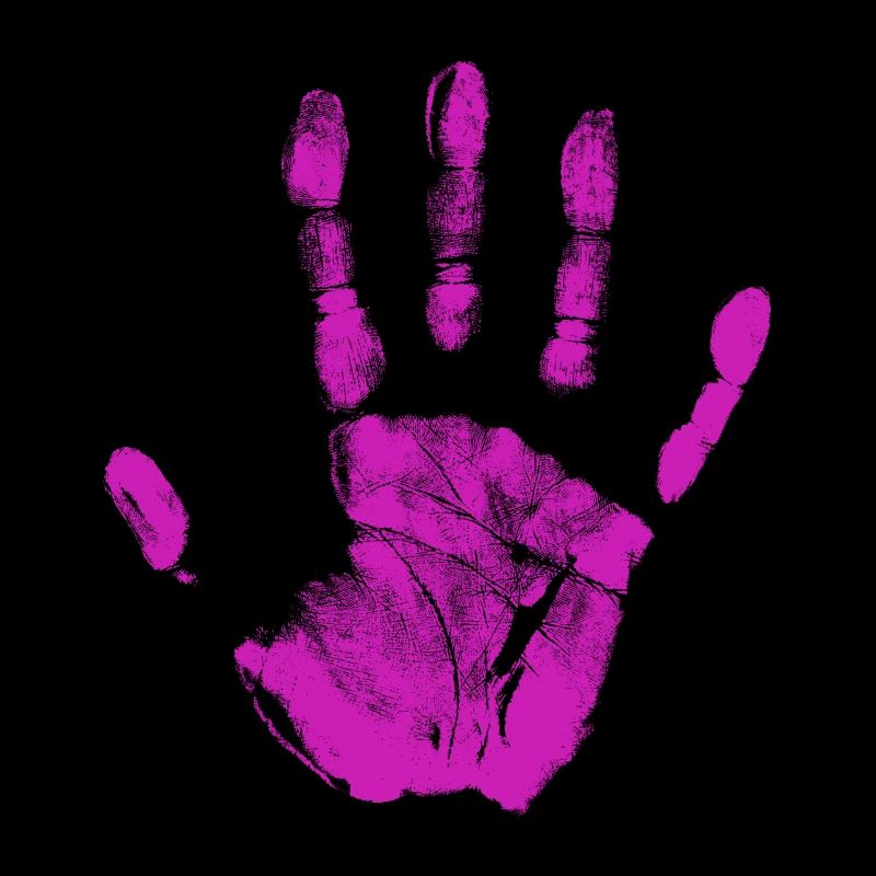 Empreinte de main, identité peinte, doigts et paume